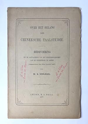 [Linguistics, China, 1877] Over het belang der Chineesche taalstudie, Redevoering bij de aanvaard...