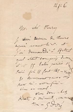 Gustave DORÉ lettre autographe signée