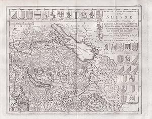"Nouvelle Carte Geographique dela Suisse, contenant les Cantons de Zurich, Lucerne, Schwitz, Zug,...