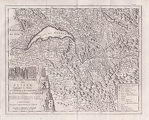 "Nouvelle Carte Geographique dela Suisse contenant les Terres de geneve, d' Eschalens, de Schwart...