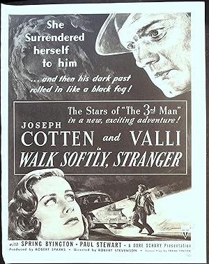 Bild des Verkufers fr Walk Softly, Stranger Trade Print Ad 1950 Joseph Cotten, Valli zum Verkauf von AcornBooksNH