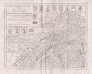 "Nouvelle Carte Geographique dela Suisse, contenant les Cantons de Berne, Fribourg, Soleurre, bas...