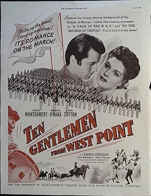 Immagine del venditore per Ten Gentlemen From West Point Trade Print Ad 1942 Maureen O'Hara venduto da AcornBooksNH