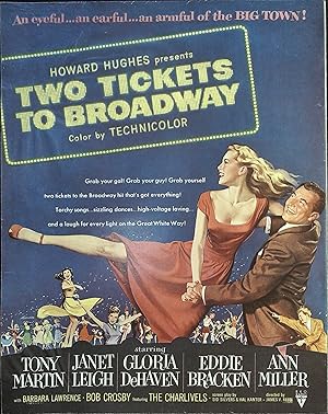 Bild des Verkufers fr Two Tickets to Broadway Trade Print Ad 1952 Tony Martin, Janet Leigh, Gloria DeHaven zum Verkauf von AcornBooksNH
