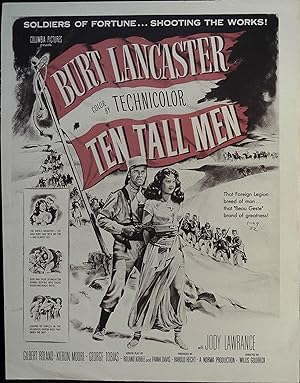 Ten Tall Men Trade Print Ad 1951 Burt Lancaster, Jody Lawrance, Gilbert Roland