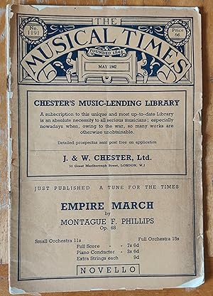 Immagine del venditore per The Musical Times May 1942 No.1191 / Augustus J Littleton 1854-1942 obituary/ P E Kenyon "The Individuality of Keys" / Ralph W Wood "Psychology and Musical Texture" / William McNaught "Arthur Bliss's String Quartet" / Clement Spurling 1870-2942 obituary by Herbert Foss / W R Anderson "Round About Radio" / sheet-music for "The Moon" (George Dyson and Charles Best) / New Music: Franck's Organ Works / Music in Public Schools venduto da Shore Books