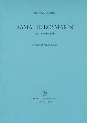 Seller image for Rama de rosmarin. Poesie 1980-1985 for sale by Studio Bibliografico Marini