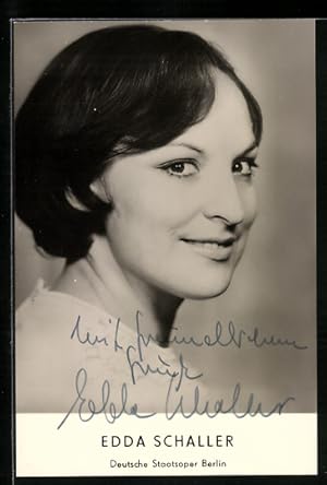 Seller image for Ansichtskarte Musikerin Edda Schaller mit Autograph for sale by Bartko-Reher