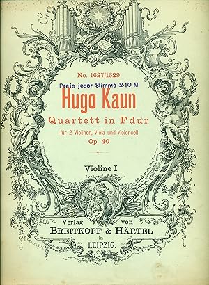 Seller image for Kaun, Hugo: Quartett in F dur f?r 2 Violinen, Viola und Violoncell. Op. 40 [Parts] for sale by Adam Bosze Music Antiquarian