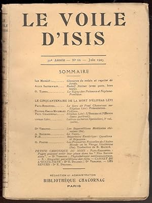 Le Voile d'Isis. Revue Mensuelle de Haute Science. Directeur: Paul Chacornac. N. 66 - Juin 1925