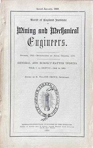 Imagen del vendedor de General and subject matter indices, vols. 1-38, 1852-1889 a la venta por Acanthophyllum Books