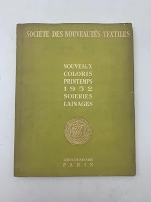 Societe' des Nouveautes textiles. Nouveaux coloris printemps 1952. Soieries, lainages