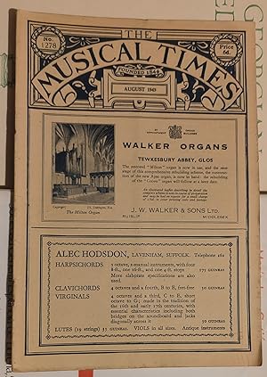 Immagine del venditore per The Musical Times August 1949 No.1278 / The Mozart Fellowship / Arthur Jacobs "Elgar's Solo Songs" / William McNaught "Further to 'Man, Mind and Music' " L A Hamand "Music in Painting, Sculpture and Stained Glass" / David Cherniansky "Two Unpublished Tone-Poems by Sibelius" / Herbert Antcliffe "Jacob Wilhelm Lustig" / W R Anderson "Round about Radio" / Reginald Gibson "The Volunteer" venduto da Shore Books