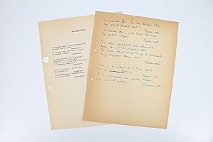Ensemble complet du manuscrit et du tapuscrit de la chanson de Boris Vian intitulée "La première ...