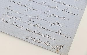 Lettre autographe signée à Alfred Boucher-Cadart