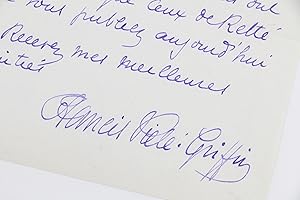 Lettre autographe datée et signée adressée à Edouard Ducoté à propos d'un poème qu'il lui a recom...