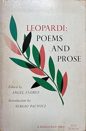 Bild des Verkufers fr Leopardi: Poems and Prose zum Verkauf von Object Relations, IOBA