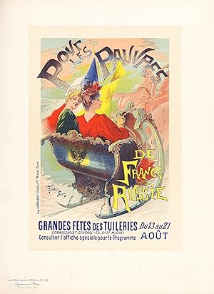 Image du vendeur pour Affiche pour les grandes fetes des Tuileries "Pour les pauvres de France et de Russie" (Plate 39) - Schlitten carriage sled / poster Plakat Art Nouveau Jugendstil mis en vente par Antiquariat Steffen Vlkel GmbH