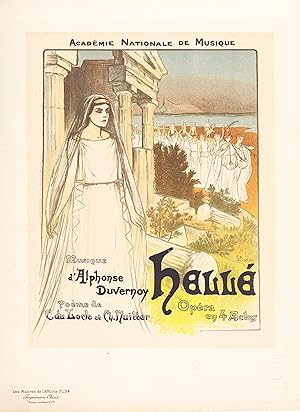 Bild des Verkufers fr Affiche pour l'opera "Hell", represente au Theatre national de l'Opera (Plate 34) - poster Plakat Art Nouveau Jugendstil zum Verkauf von Antiquariat Steffen Vlkel GmbH