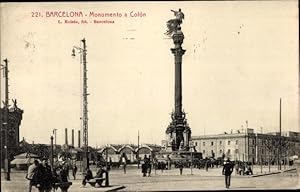 Bild des Verkufers fr Ansichtskarte / Postkarte Barcelona Katalonien Spanien, Denkmal fr Kolumbus zum Verkauf von akpool GmbH