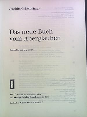 Immagine del venditore per Das neue Buch vom Aberglauben : Geschichte u. Gegenwart. Die Welt des Wissens venduto da books4less (Versandantiquariat Petra Gros GmbH & Co. KG)