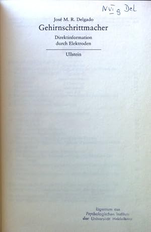 Imagen del vendedor de Gehirnschrittmacher : Direktinformation durch Elektroden. a la venta por books4less (Versandantiquariat Petra Gros GmbH & Co. KG)