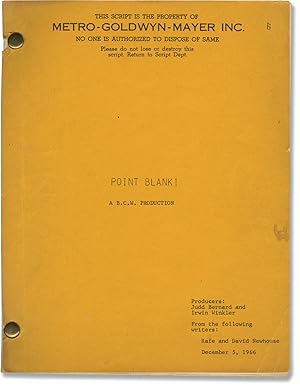 Bild des Verkufers fr Point Blank (Original screenplay for the 1967 film) zum Verkauf von Royal Books, Inc., ABAA