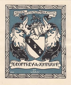 Seller image for Geoffrey A. Johnson. Eignerwappen. "Honor Virtutis Praemium". for sale by Antiquariat  Braun