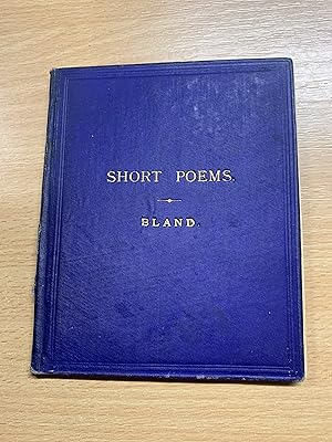 *RARE SIGNED COPY* 1880 JAMES R BLAND "SHORT POEMS" THIN SMALL ANTIQUE BOOK