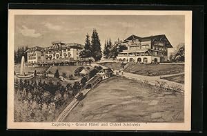 Ansichtskarte Zugerberg, Bergbahn mit Blick auf Grand Hotel und Chalet Schönfels