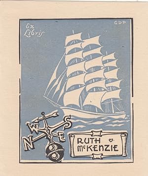 Seller image for Ex Libris Ruth McKenzie. Segelschiff. for sale by Antiquariat  Braun