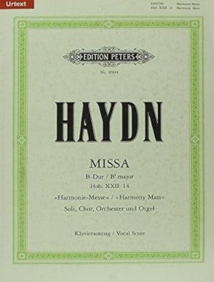 Seller image for Missa in B Flat Hob. Xxii:14 Harmony Mass (Vocal Score): Sheet (Edition Peters) for sale by WeBuyBooks