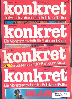 Konkret - aug. 8/78, okt 10/78, nov. 11/78, dez. 12/78 : Monatszeitschrift fur Politik und Kultur