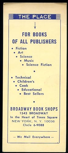 Seller image for Original Vintage Bookmark | Broadway Book Shops In the Heart of Times Square for sale by Little Stour Books PBFA Member