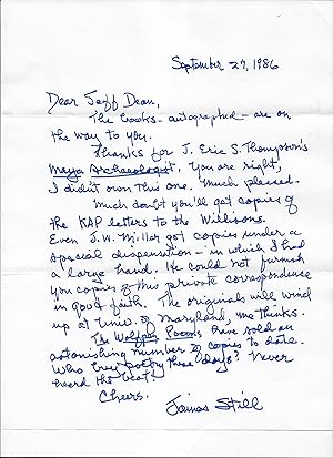 Autograph Letter Signed, ALS, September 27, 1986, plus Envelope