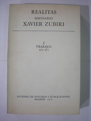 Imagen del vendedor de Realitas. Seminario Xavier Zubiri I. Trabajos 1972-1973 a la venta por Librería Antonio Azorín