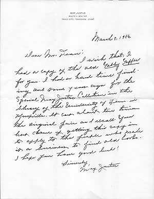 Autograph Letter Signed, ALS, March 8, 1986, plus Envelope