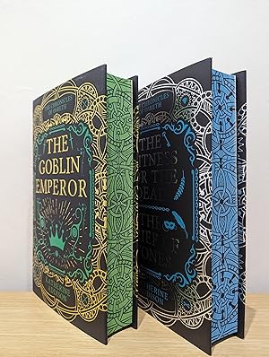The Goblin Emperor; The Witness for the Dead, The Grief of Stones (Signed Set with sprayed edges)