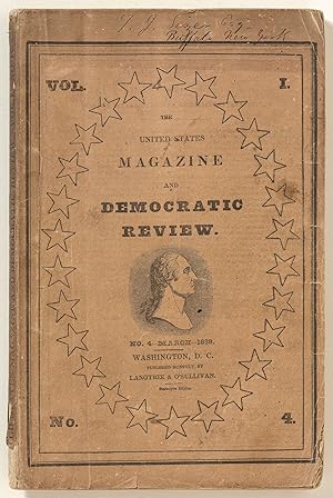 Bild des Verkufers fr The United States Magazine and Democratic Review: March, 1838 zum Verkauf von Between the Covers-Rare Books, Inc. ABAA