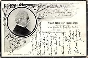 Ansichtskarte / Postkarte Fürst Otto von Bismarck, Herzog von Lauenburg, Profilansicht