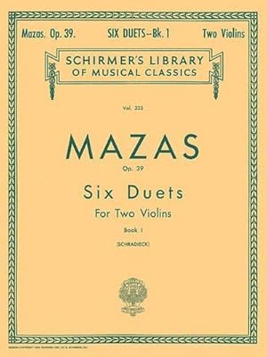 Bild des Verkufers fr 6 Duets, Op. 39 - Book 1 : Schirmer Library of Classics Volume 333 zum Verkauf von AHA-BUCH GmbH