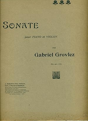 Bild des Verkufers fr Grovlez, Gabriel: Sonate pour Piano et Violon zum Verkauf von Adam Bosze Music Antiquarian