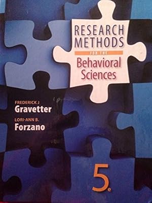 Image du vendeur pour Research Methods for the Behavioral Sciences mis en vente par 2nd Life Books