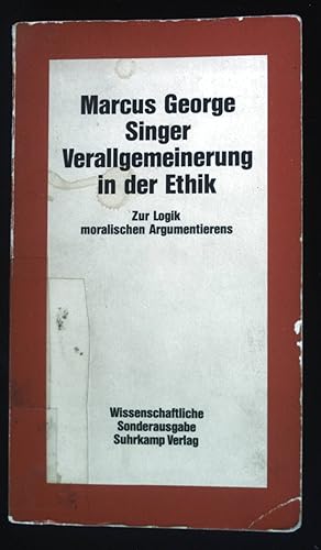 Image du vendeur pour Verallgemeinerung in der Ethik : zur Logik moral. Argumentierens. mis en vente par books4less (Versandantiquariat Petra Gros GmbH & Co. KG)