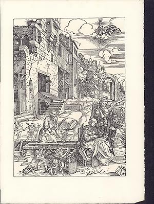Seller image for Amslerdruck auf Bütten. Dürer. 1510. Die Heilige Familie in Nazareth. Aus dem Bilderzyklus "Das Marienleben" for sale by ANTIQUARIAT Franke BRUDDENBOOKS