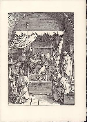 Seller image for Amslerdruck auf Bütten. Dürer. 1510. Marientod. Aus dem Bilderzyklus "Das Marienleben" for sale by ANTIQUARIAT Franke BRUDDENBOOKS