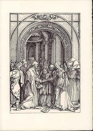 Seller image for Amslerdruck auf Bütten. Dürer. 1510. Die Verlobung Marias. Aus dem Bilderzyklus "Das Marienleben" for sale by ANTIQUARIAT Franke BRUDDENBOOKS