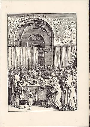Seller image for Amslerdruck auf Bütten. Dürer. 1510. Joachim bietet das Opferlamm an. Aus dem Bilderzyklus "Das Marienleben" for sale by ANTIQUARIAT Franke BRUDDENBOOKS