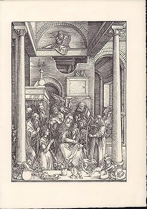 Seller image for Amslerdruck auf Bütten. Dürer. 1510. Maria in Gesellschaft von Engeln und Heiligen. Aus dem Bilderzyklus "Das Marienleben" for sale by ANTIQUARIAT Franke BRUDDENBOOKS