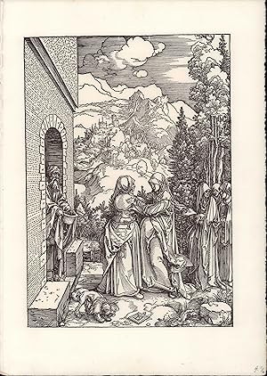 Seller image for Amslerdruck auf Bütten. Dürer. 1510. Mariä Heimsuchung. Aus dem Bilderzyklus "Das Marienleben" for sale by ANTIQUARIAT Franke BRUDDENBOOKS